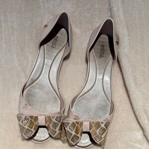 Melissa Women's Peep-Toe Heels - Cream and Gold in 6.5
